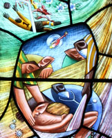 Portion of stained-glass window, St Andrew's Church