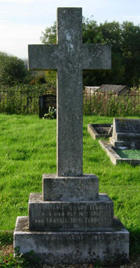 Tombstone of Mrs Tebbutt and her son
