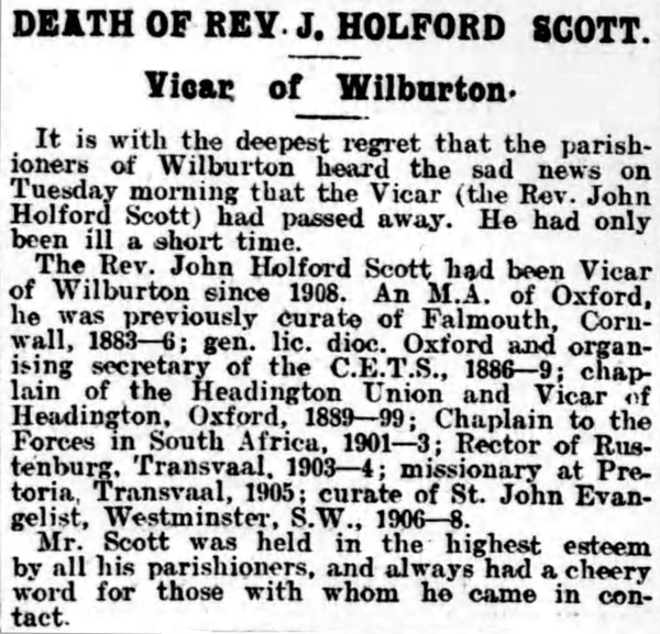 Cambridge Weekly News obituary