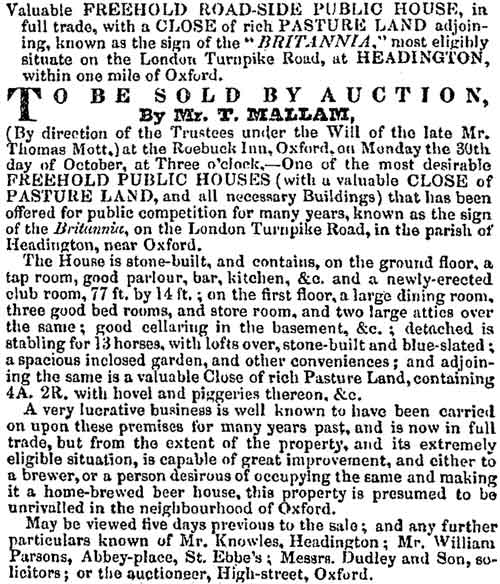 Britannia for sale in 1843
