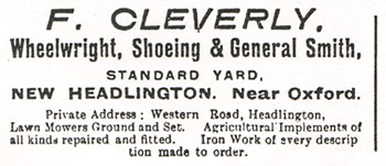 F. Cleverly advertisement