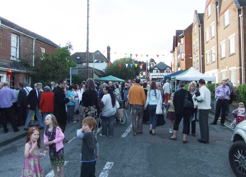 Looking up the street