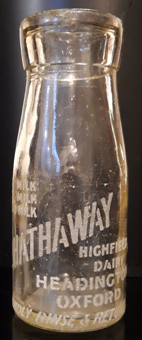 Hathaway milk bottle