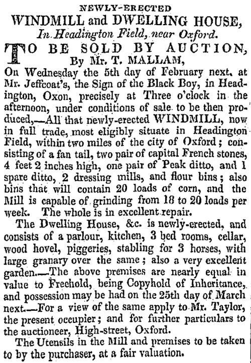 Windmill for sale, JOJ 1823