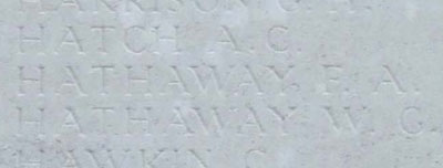 Frank Hathaway on Tyne Cot Memorial