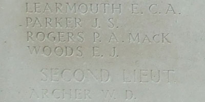 Eric Woods on Tyne Cot Memorial