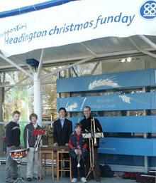 St Edward's School musicians at Co-op