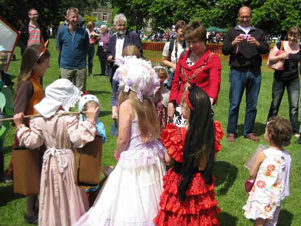 Lord Mayor Mary Clarkson judges the fancy dress