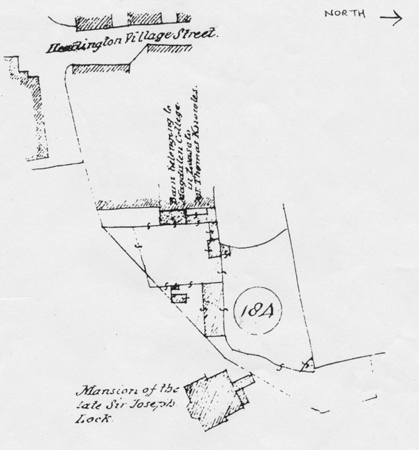 1853 plan showing stables and barn