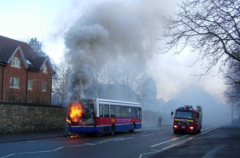 Fire engine arriving