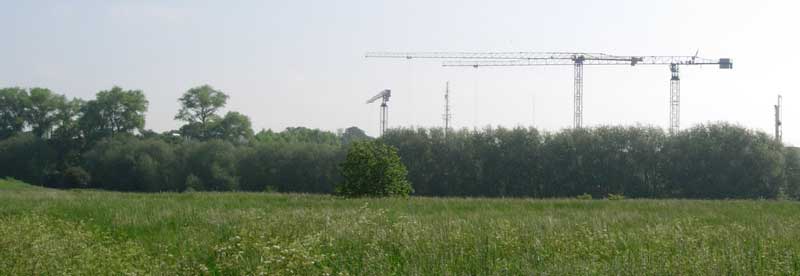 Cranes at the Churchill