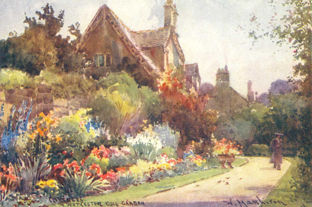 Cottages in Worcester College garden