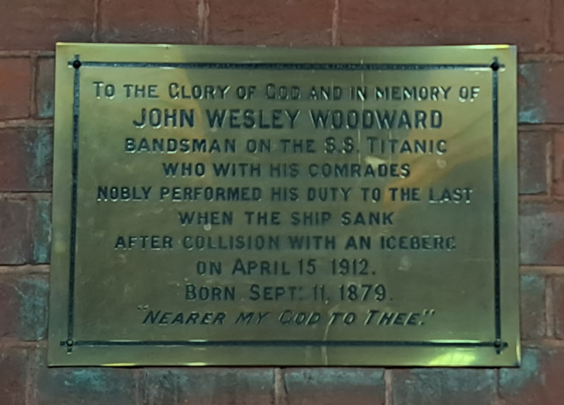 Plaque to Woodward at All Saints'
