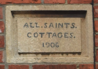 All Saints Cottages inscription