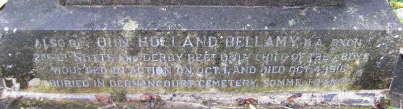 Bellamy grave in Holy Trinity churchyard