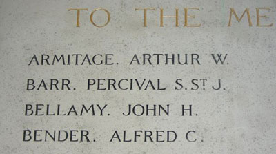 Bellamy&rsquo;s name on the Queen&rsquo;s roll of honour