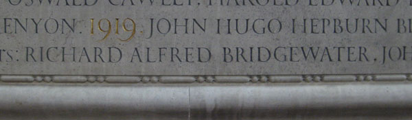 Bridgewater memorial in New College Chapel