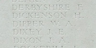 William Dipper on Tyne Cot Memorial