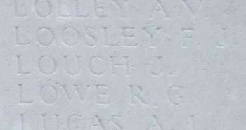 Jesse Louch on Tyne Cot Memorial