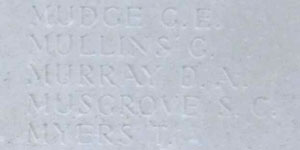 Donald Murray on Tyne Cot Memorial